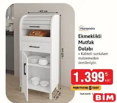 HOMENDRA EKMEKLİKLİ MUTFAK DOLABI